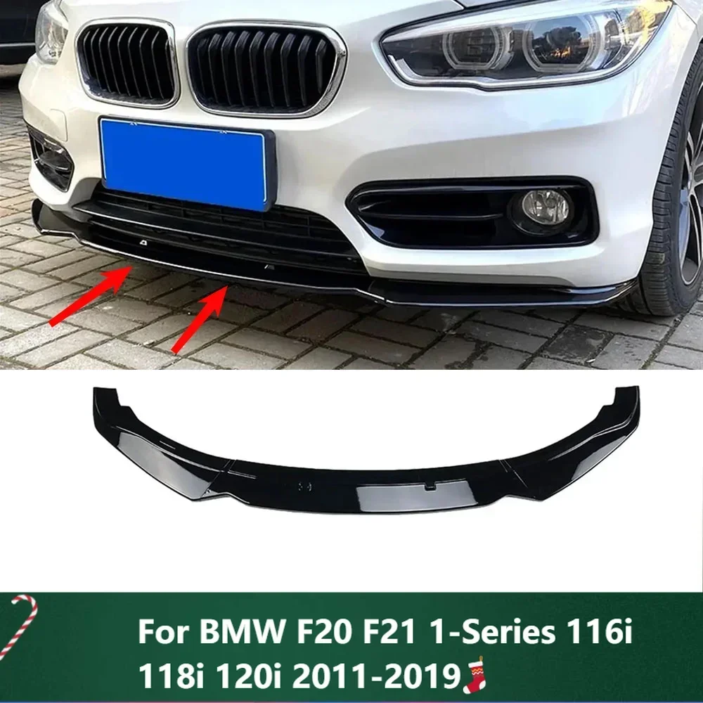 New！3Pcs Car Front Bumper Spoiler Lip PP Bumper Canard Lip Splitter For BMW F20 F21 1-Series 116i 118i 120i 2011-2019