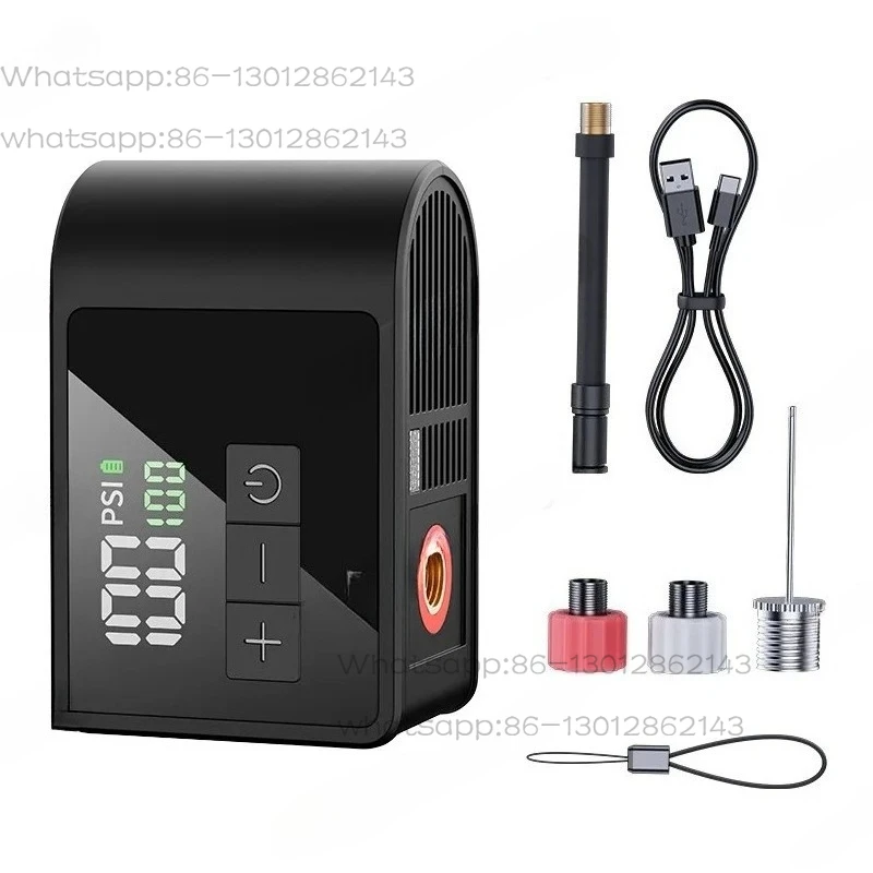 

Ultra-Compact Electric Bike Pump - Portable Mini Air Compressor for Mountain/Road Bicycles with Digital Pressure Gauge