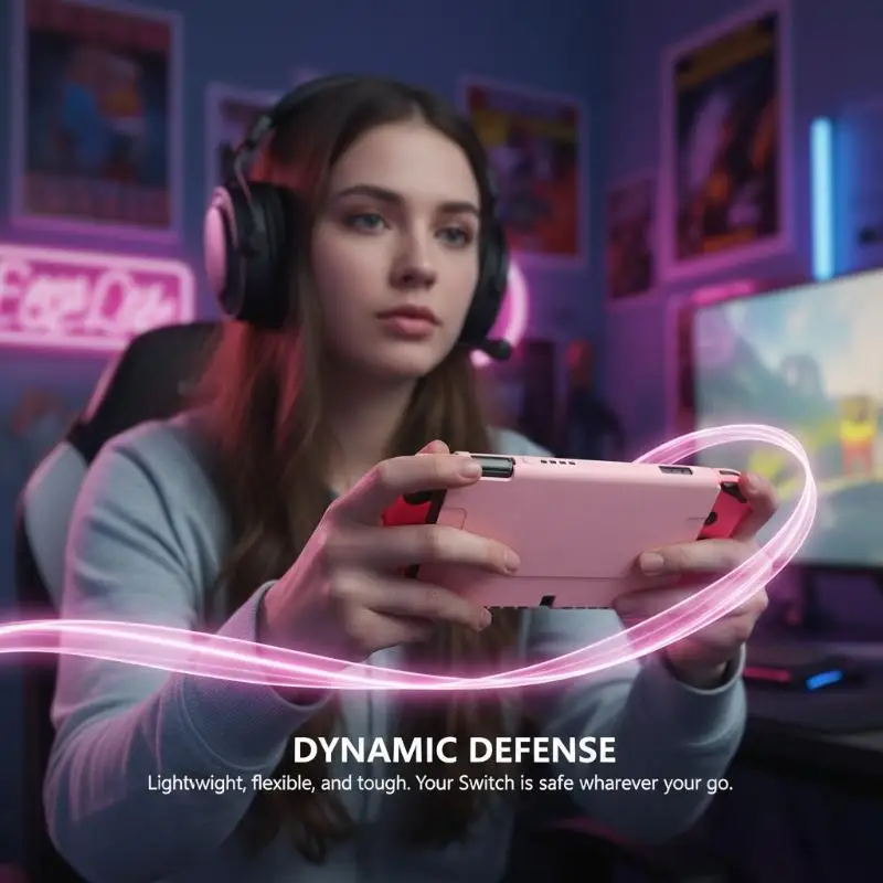 Switch OLED Console and Joy-Cons Protective Case Dual Layer Shockproof Material for  and Daily Play Sessions