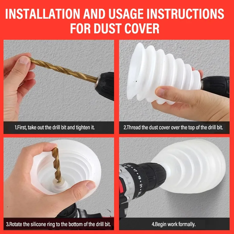 Universal Drill Dust Collector Attachment Dust Cover for Hammer and Impact Drills Compact Dust Shield for Home Tool Accessory view 3