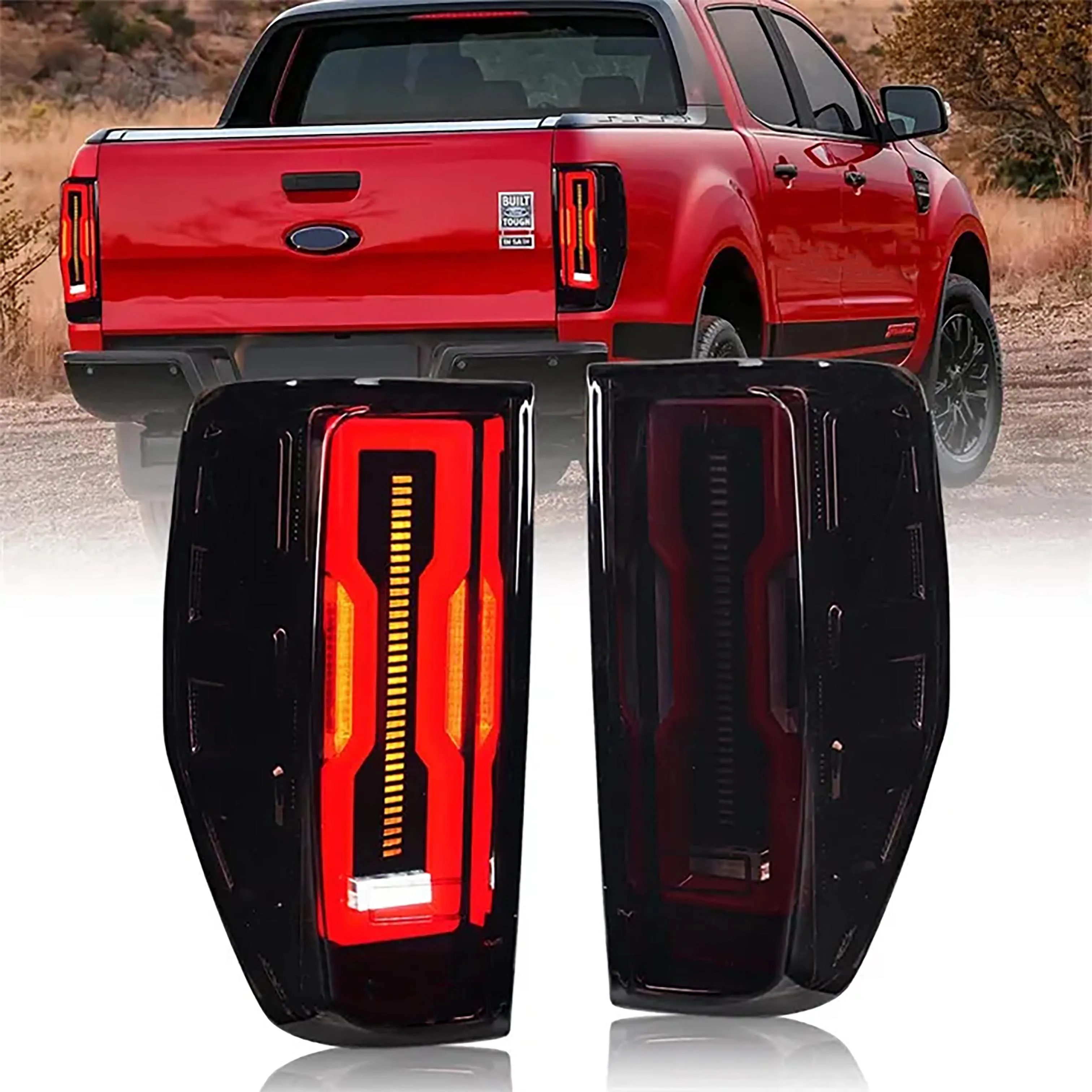 Car Left Right Led Turn Signal Brake Lights Tail Light For Ford  Ranger 2012-2022 XL XLT Wildtrak Rear Running Lamp