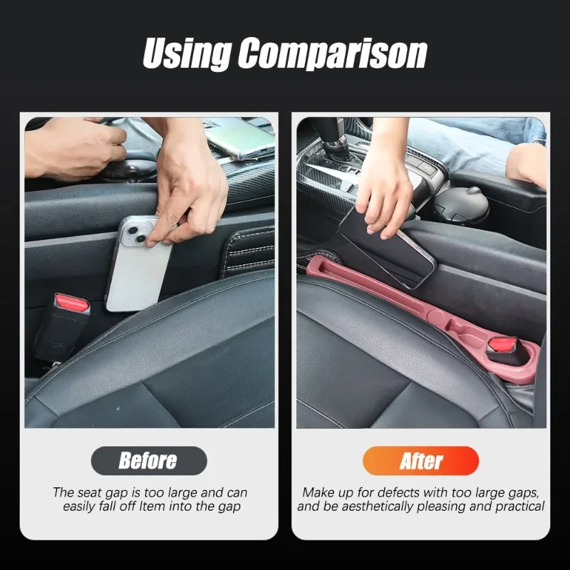 Upgraded Seat Gap Plug Filler 2PCS Center Console Side Crevice Filler Strip Elastic Auto Seat Gap Filling Strip Drop Blocker