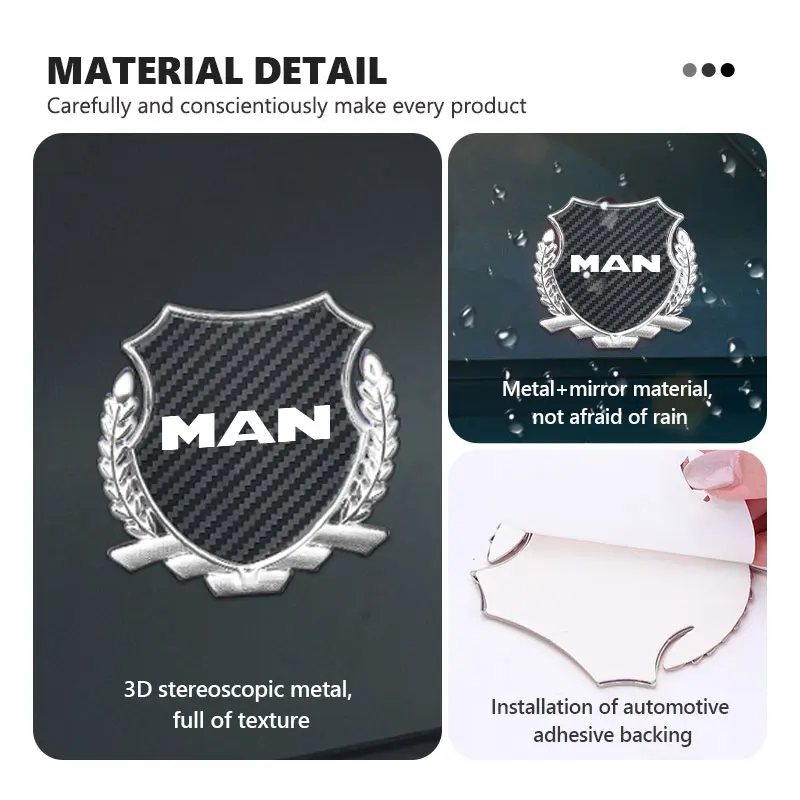 For Man 3D Metal Car Side Body Trunk Stickers Emblem Badge Decal Accessories eTGX TGX TGM TGA TGS eTGS TGE