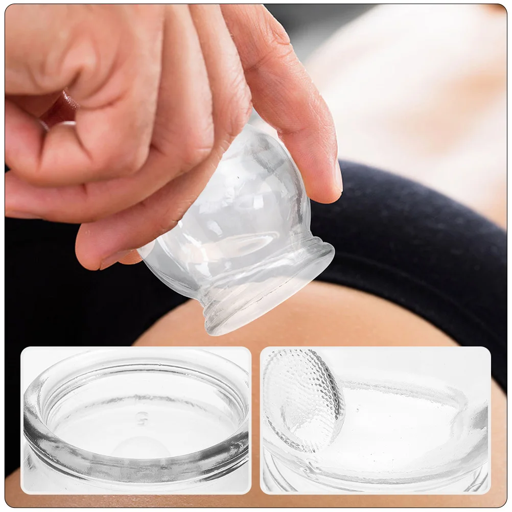 

4Pcs Thickened Glass Cupping Jar Anti Fingerprint Explosion Proof Smooth Opening Fire Therapy Device Body Care Supplies