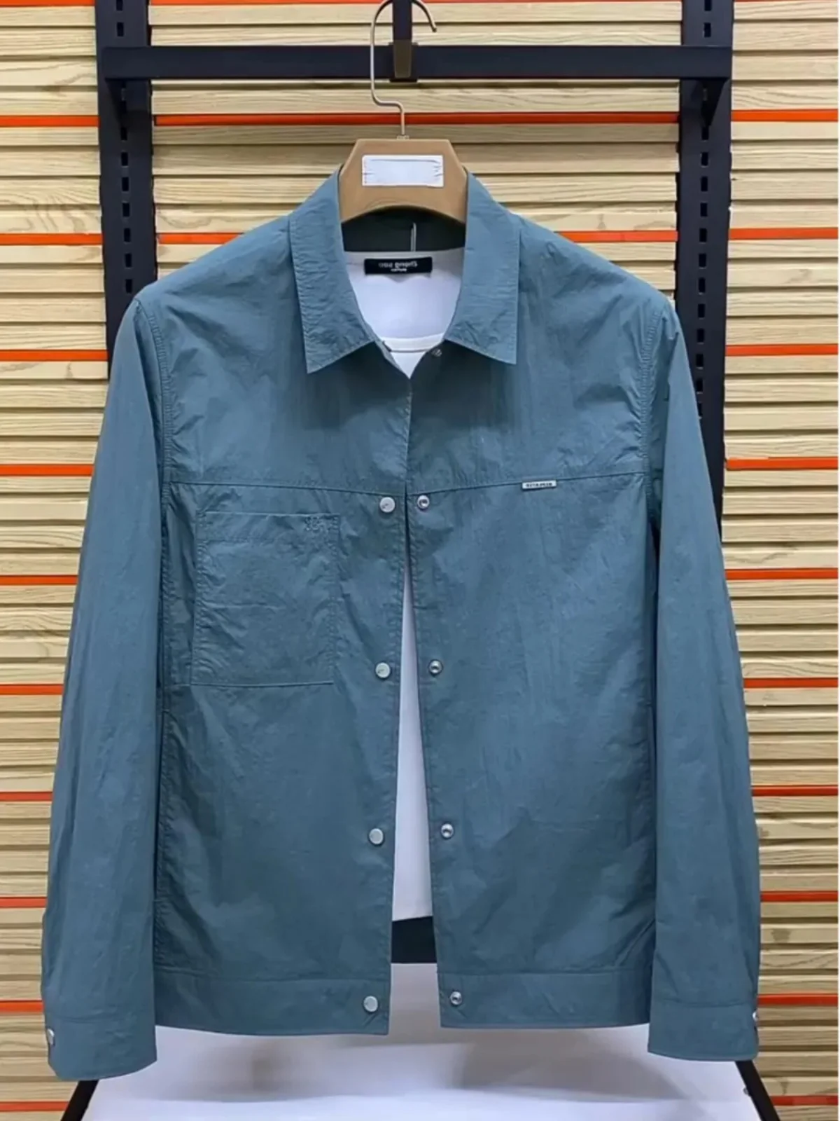 

Spring Summer 2024 Men's Casual Comfortable Collared Jaet Versatile Faionable Trendy High-End Feelings All-Match Outerwear