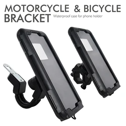 Waterproof Motorcycles Bicycle Phone Holder Handlebar Rearview Mirror Cellphone Stand Waterproof Cover Phone Bracket
