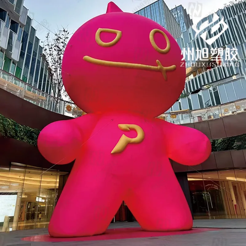 Inflatable cartoon pink red fire doll outdoor square shopping mall activities decorative props drainage