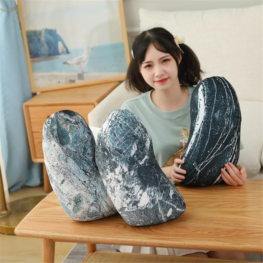 Simulated Stuffed Rocks Stone Shape Pillows Home Decoration Living Pebble Throw Pillow Office Seats Sofa Cushion Plush Toy Gift