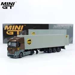 1:64 , Actros container trailer UPS painted doll alloy die casting simulation model,adult decoration, boy toy