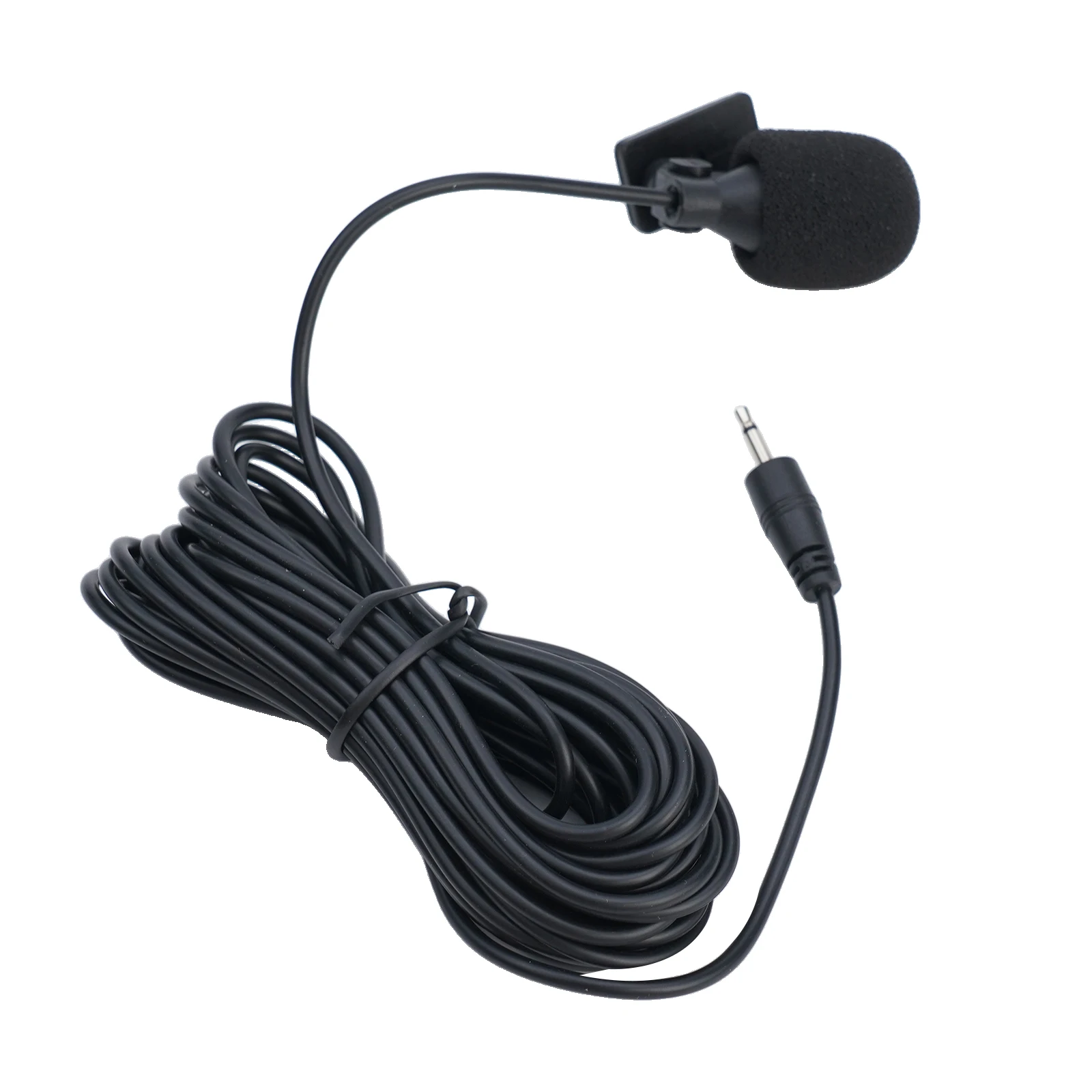 

Car Microphone Low impedance U-type fixing clamp Anti noise Audio Cable External For Radio GPS Practical Useful