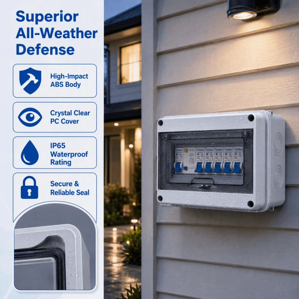 Outdoor IP65 Electrical Junction Box Waterproof Dustproof Circuit Breaker Box Plastic Outdoor Switch Box Household