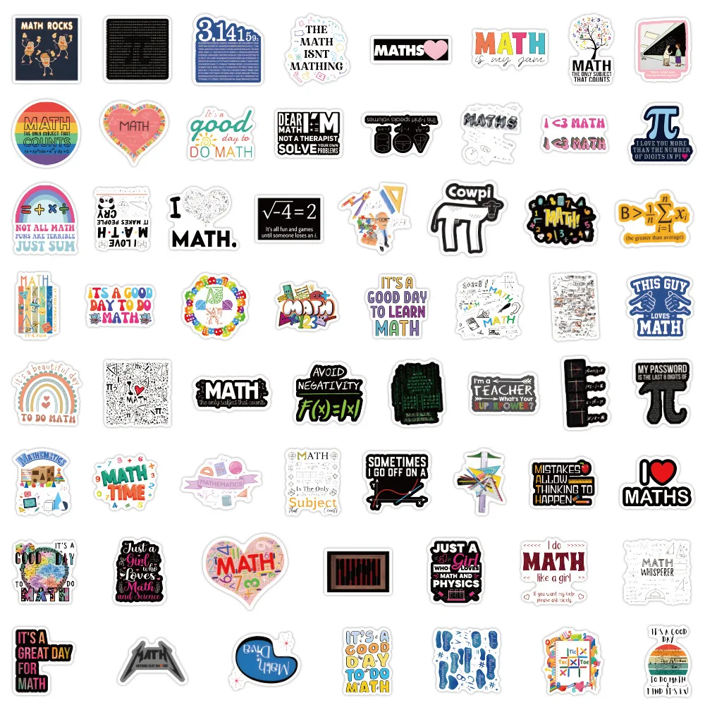 60/120PCS Math Stickers Funny Mathematics Formula I Love Math DIY Decoration Notebook Water Cup iPad Waterproof Sticker Kids Toy - view 4