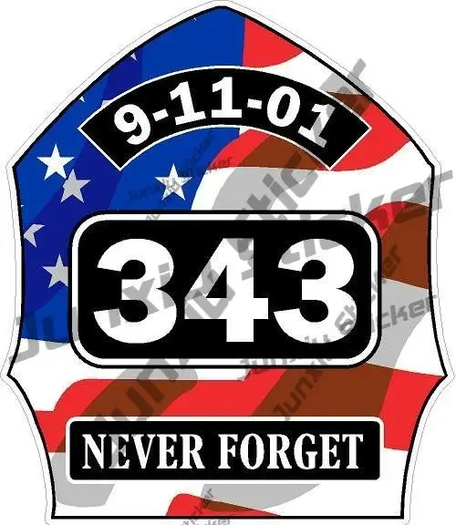 9_11 Never Forget 343 Ground Zero Sept 2001 Vinyl Decal Sticker Search and Rescue Police Sheriff Deputy Firefighter Paramedic