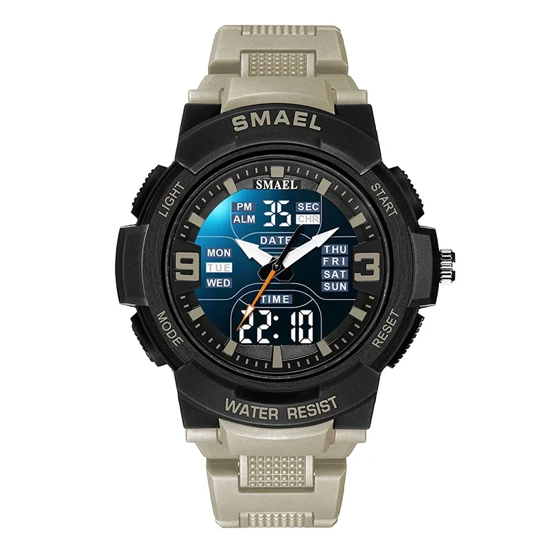 SMAEL Quartz Wristwatch Men 50m Waterproof Sports Watch Digital   Shock  Army WatcH Men Military Watch New Fashion Watches 1912