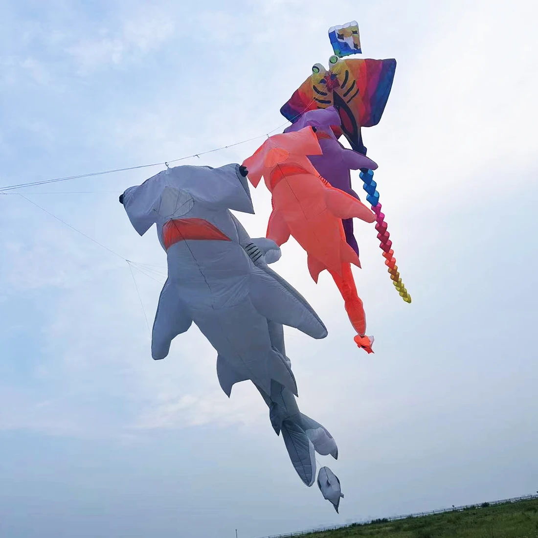 9 กม.7.5 m ฉลาม Kite Line ซักรีดจี้ Soft Inflatable แสดง Kite สําหรับ Kite เทศกาล Ripstop ผ้าไนลอน (ยอมรับขายส่ง)