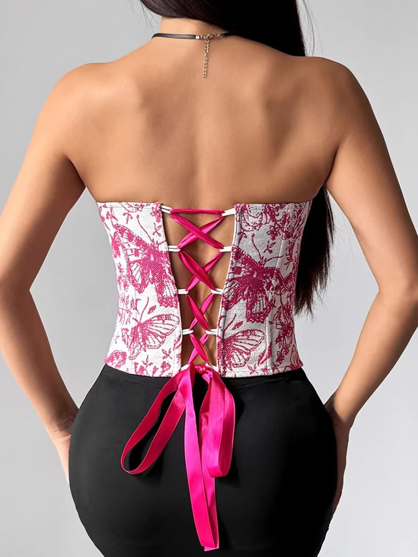Sexy backless women's tanks summer beach corset corp top night club party tops for woman clothing cropped fashion streetwear hot