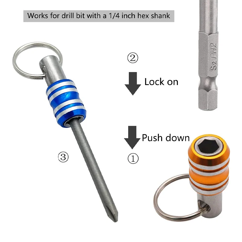 1/4inch Hex Shank Screwdriver Bits Holder Extension Bar Drill Screw Adapter Quick Release Keychain Easy Change Hand-held Drill