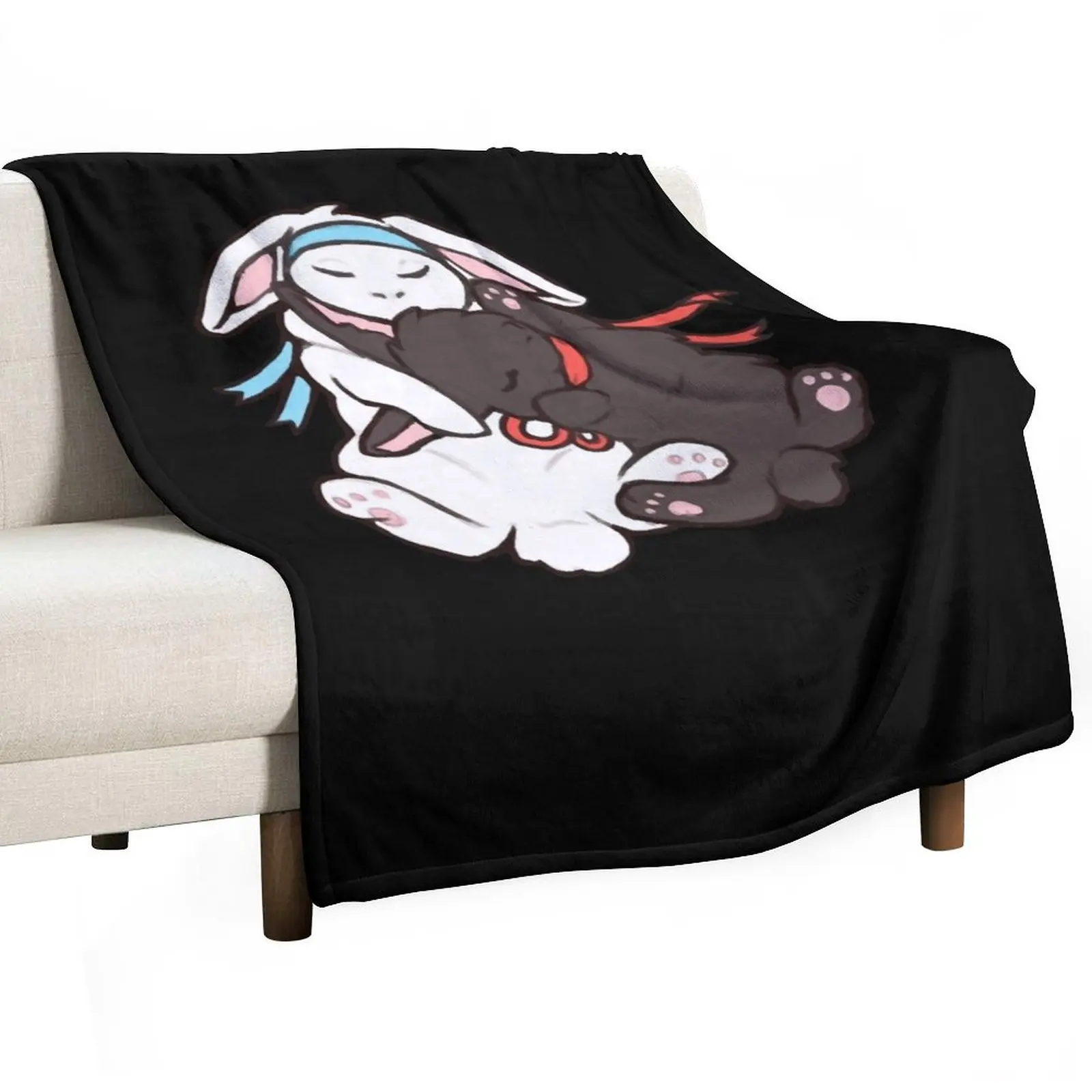 Funny Gifts Wangxian Bunnies Gift For Everyone Throw Blanket Soft Beds Soft Big Blankets