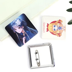 Square Badges Logo Customized Brooch Accessories Photo Cartoon Designed Metal Pin DIY Designed Printed 5*5CM Badges Gifts