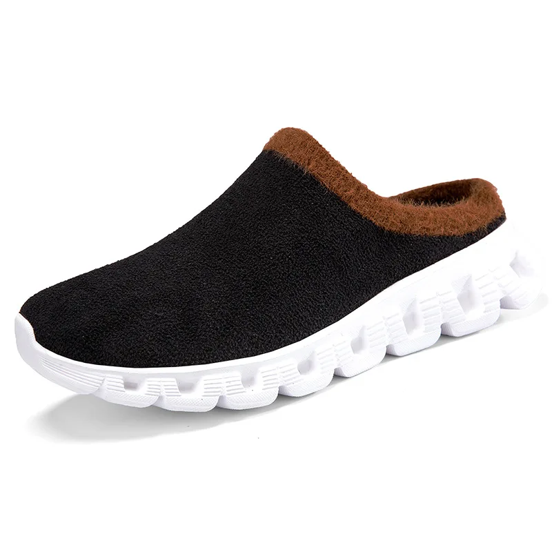 

2025 Winter Warm Slippers Men Women Plus Size Faux Fur Lined Indoor Outdoor Slides Thick Sole House Shoes Non-Slip Comfort