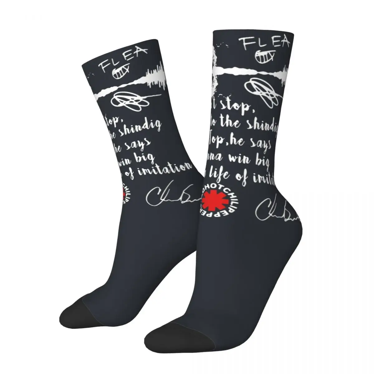 Elin Compression RHCP Can't Stop Addicted to The Shindig Chop Sock for Men, Vintage RHCP Quality Pattern Crew Sock, Nouveauté