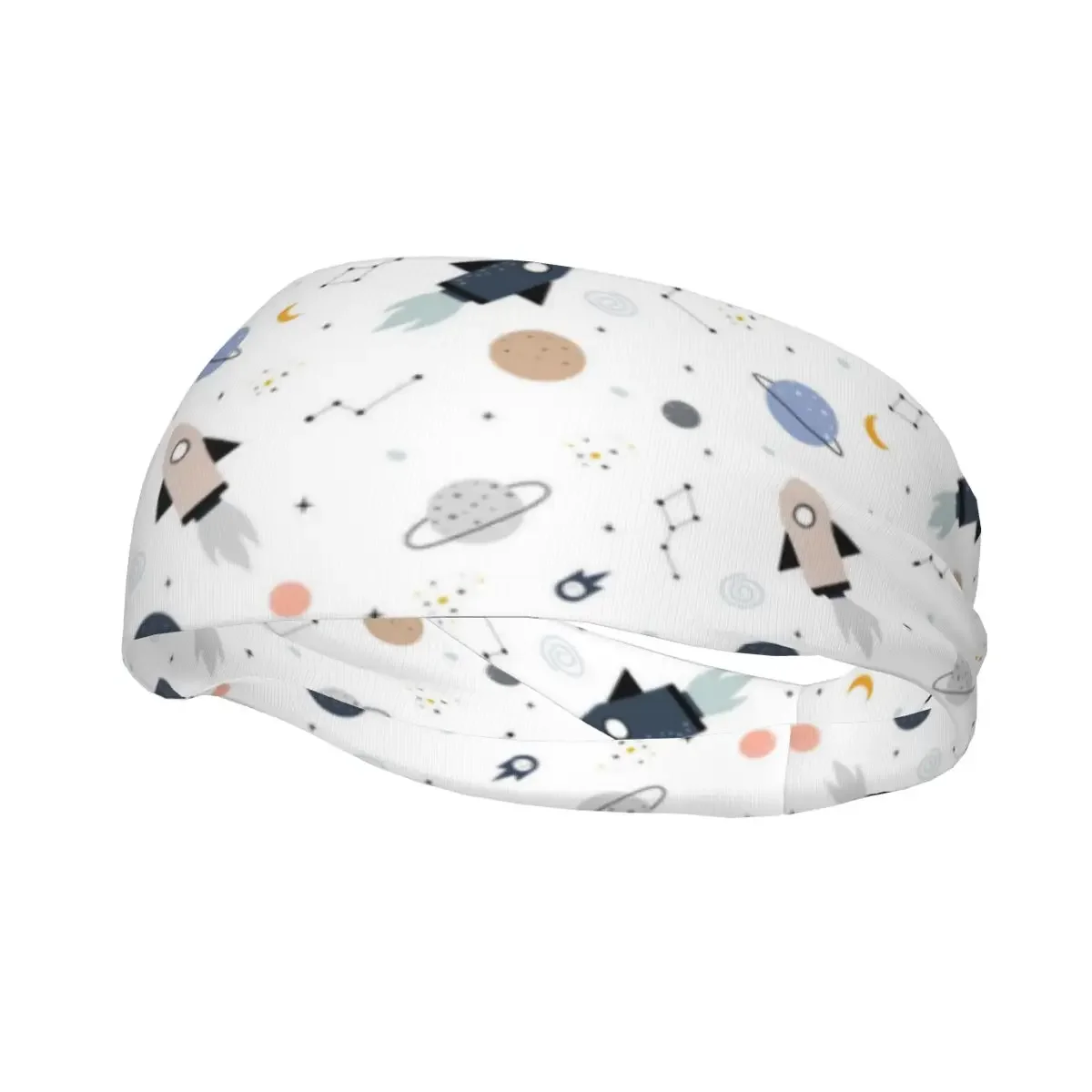 Headband Space Stars Cartoon Pattern Headwrap Hairband for Tennis Gym Fitness Headwear Hair Accessories