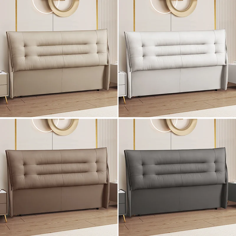 Headboard soft bag 2025 new bedside backrest integrated floor high-end light luxury all solid wood leather bedside single purcha
