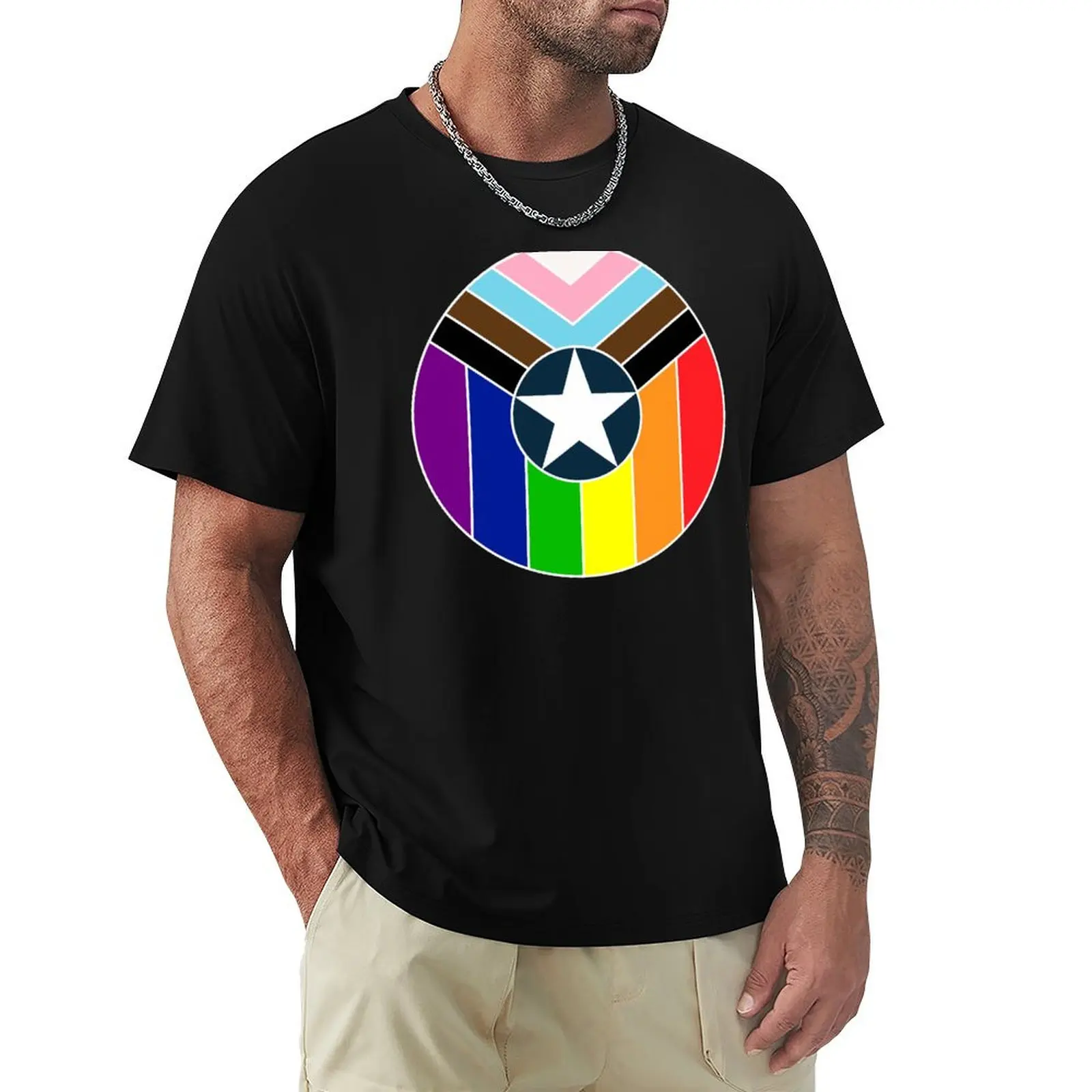

Pride Shield T-Shirt funny meme t-shirts plain T-shirt men