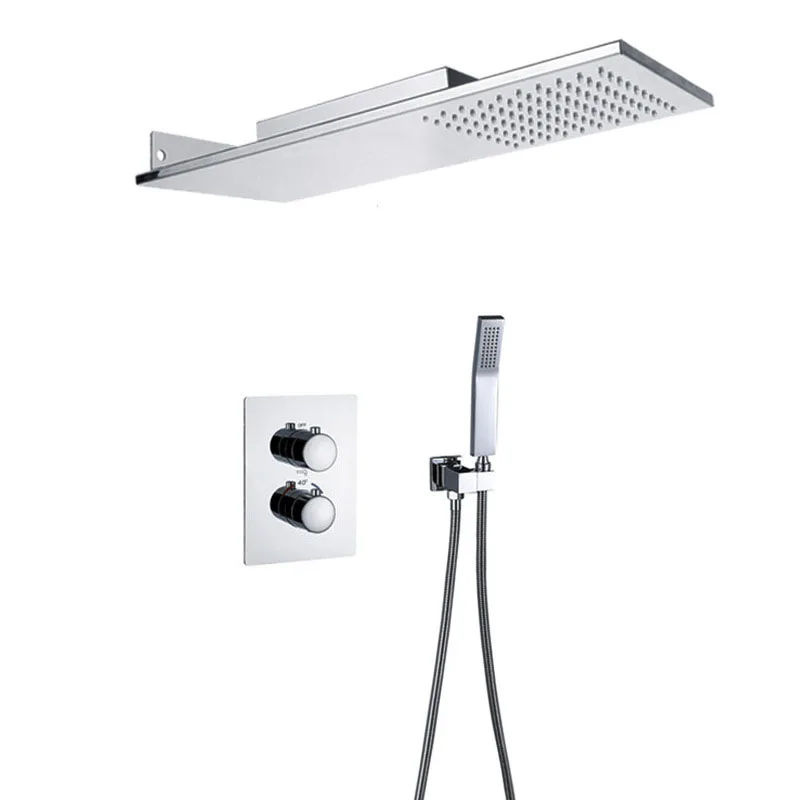 

High Pressure Bathroom Faucet Shower Device Square Thermostatic Shower Device System Ceiling Shower Head