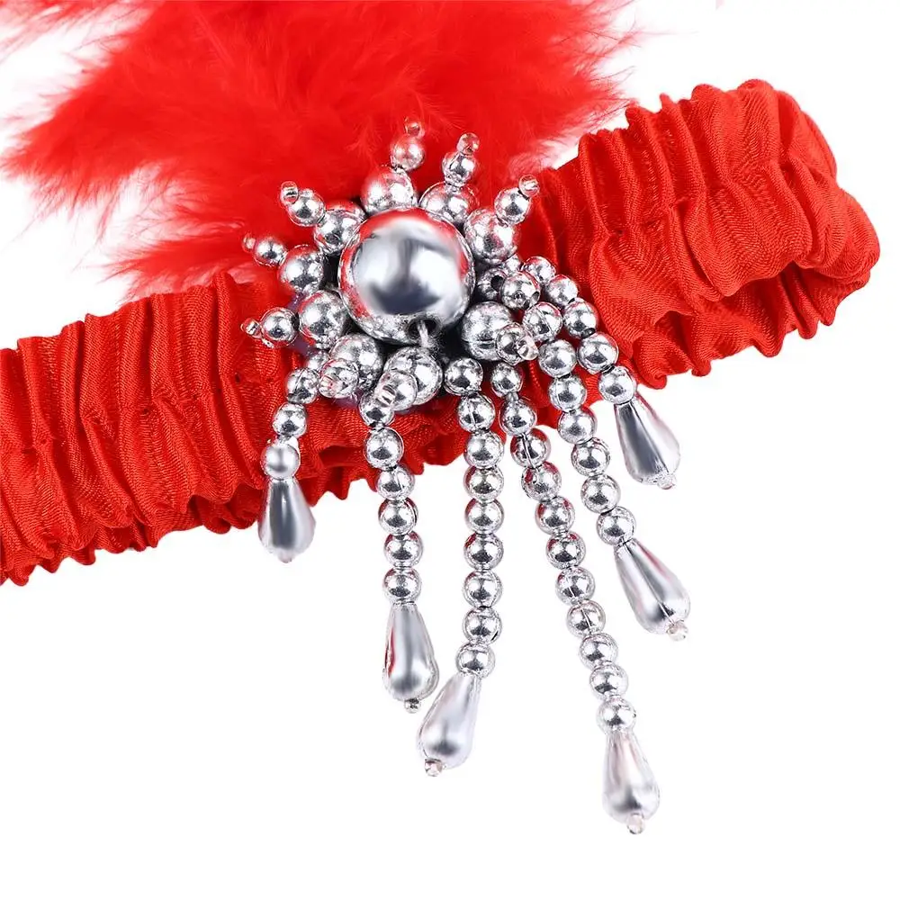 Chain Gatsby Cosplay Dress Headwear Korean Style Headband Feather Headwear Elastic Masquerade Party Hair Accessories