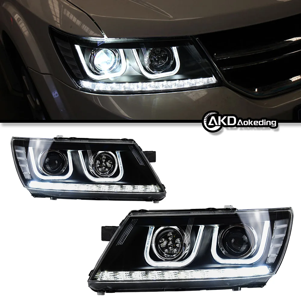 Auto Parts For Dodge Journey Freemont Headlights 2009-2016 latest Styling LED DRL Dual Projector Car Accesorios Modified