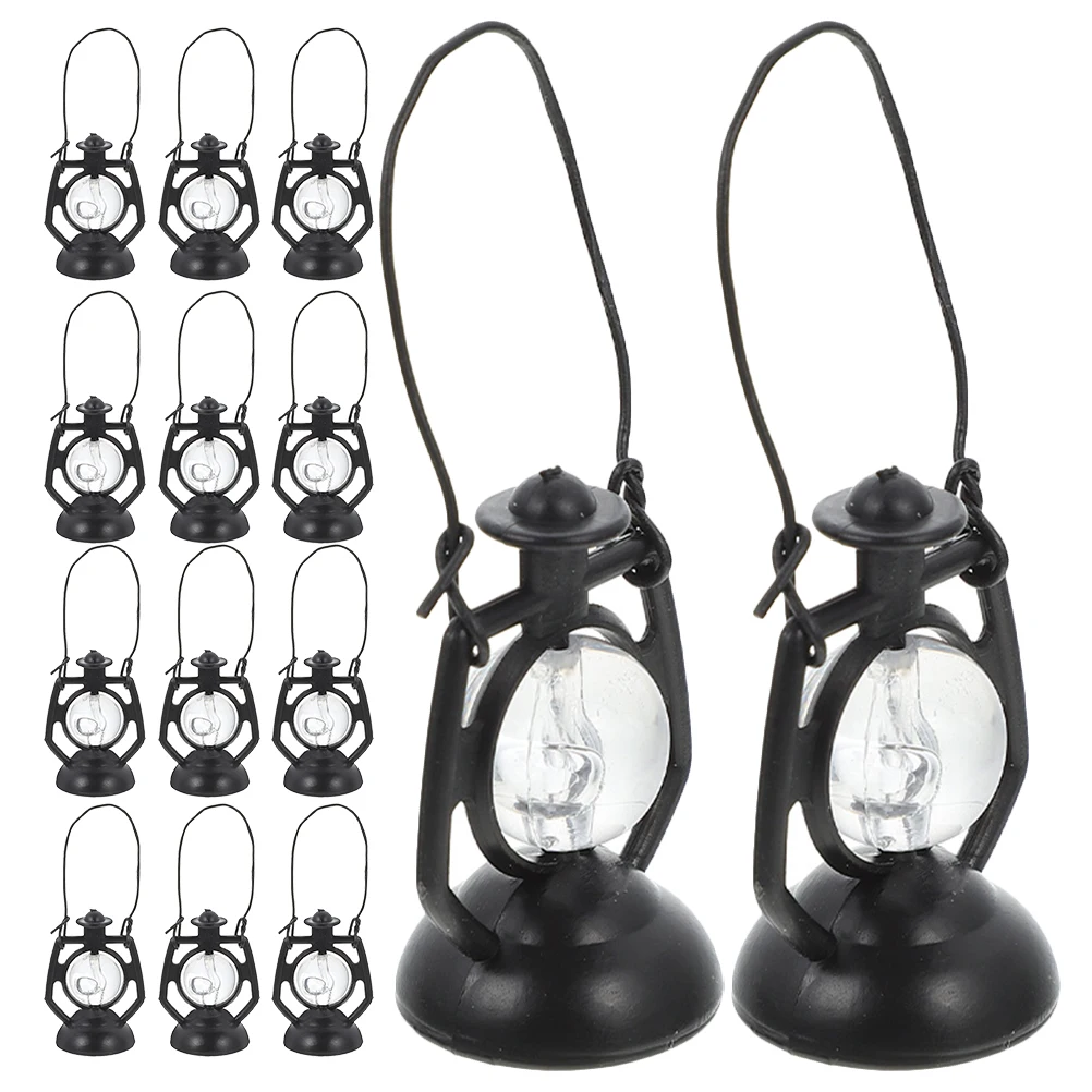 20 個ミニチュアランタンドールハウスアクセサリーリアルな小さなランプ装飾オイルミニチュアヴィンテージミニランプ用