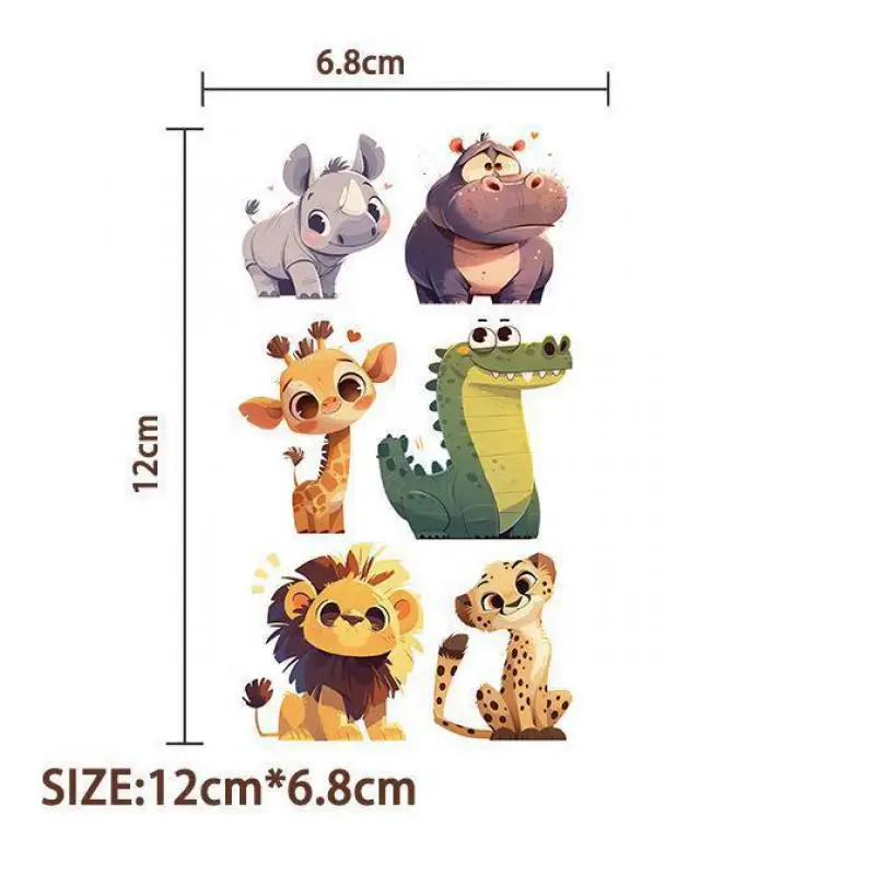 10Pcs Cartoon Animal Crocodile Elephant Temporary Tattoo Stickers Fake Tattoos Stickers Waterproof Funny For Kids Party Gift