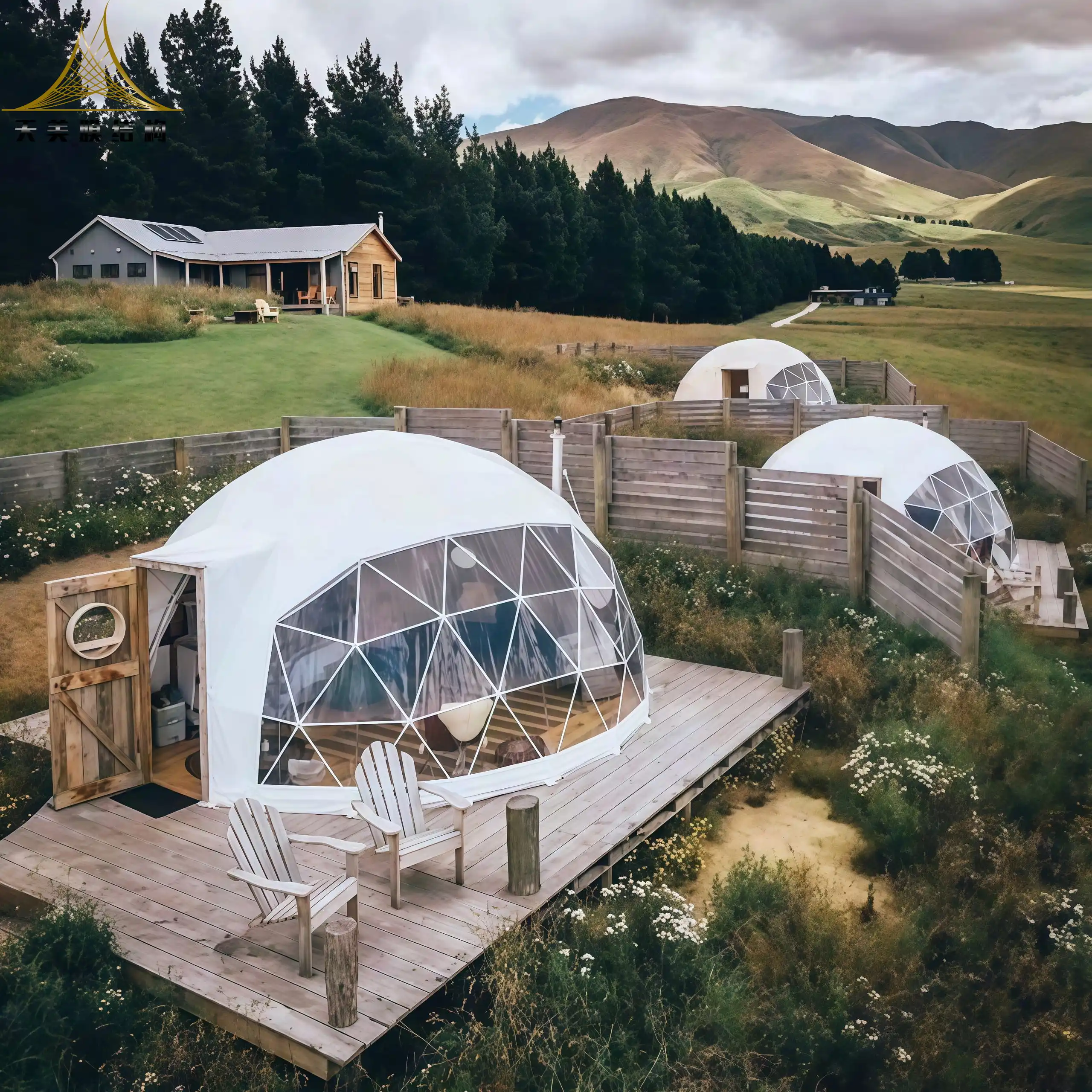 Hot Sale Geodesic Dome Tent Outdoor Igloo Glamping Tent Dome Tent With Bathroom