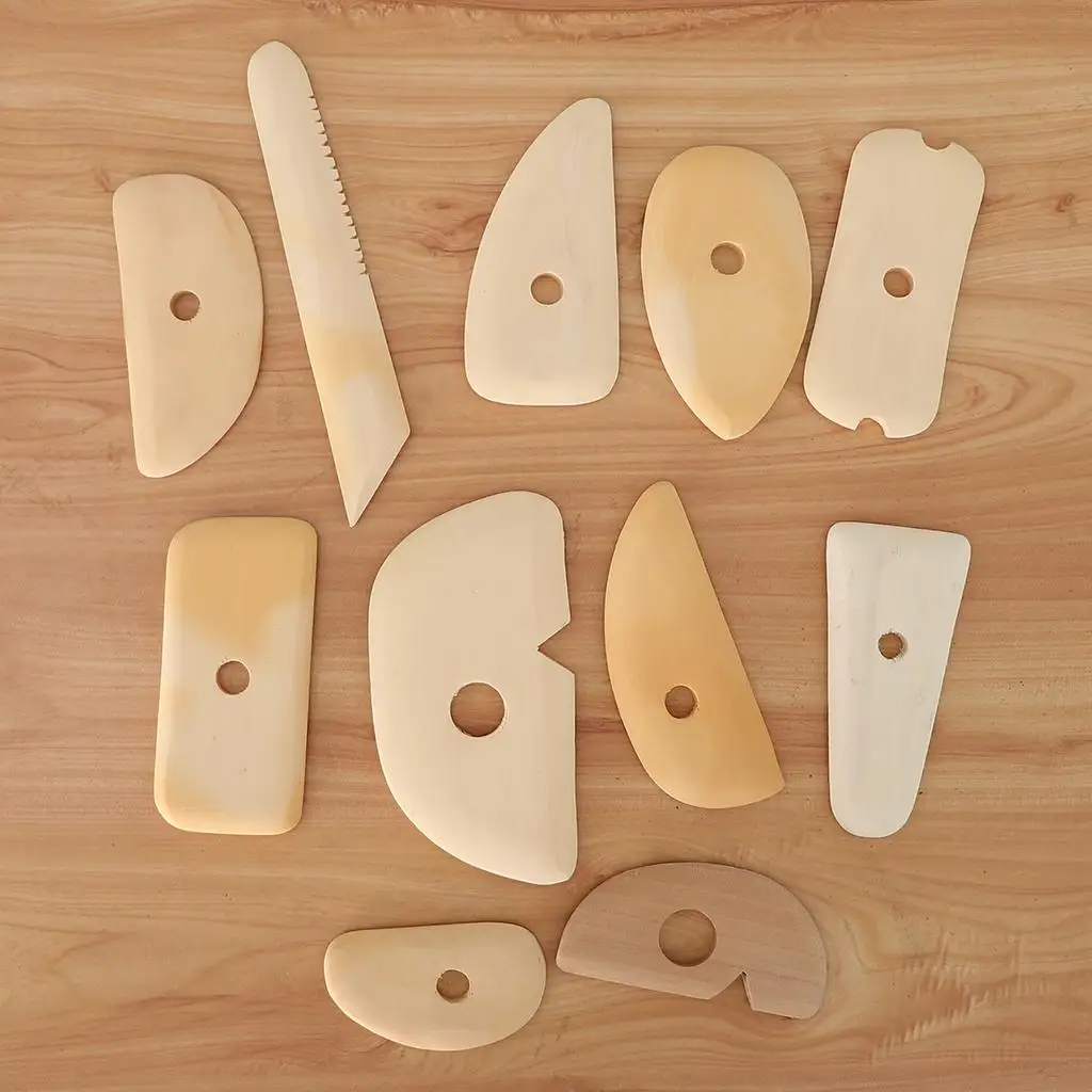Clay Art Supplies Scraper Pottery Tool Carving Engraving Set for Rubber for Carving and Bamboo Clay Sculpture