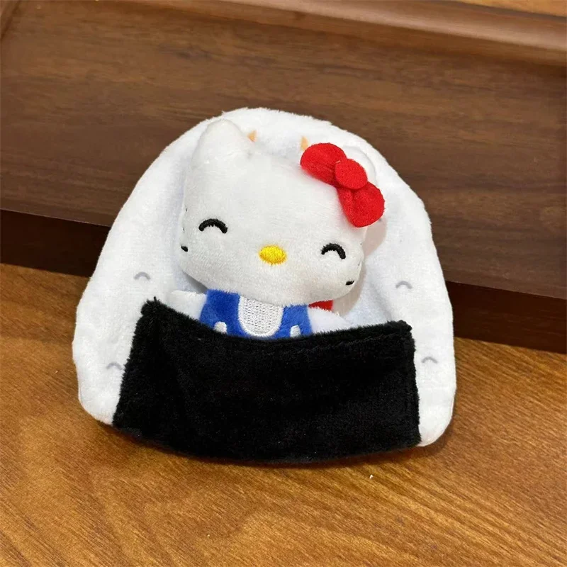 Kawaii Sfere di riso Sanrio Portachiavi Carino Hello Kitty Kuromi Bambini Portachiavi con ciondolo Ragazze My Melody Pochacco Borse Portachiavi Regali