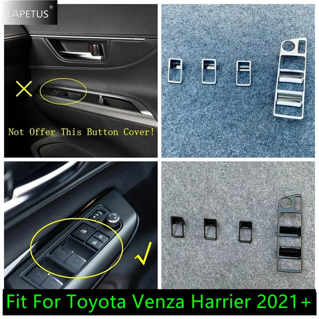 

Black / Matte Auto Inner Door Armrest Window Lift Button Decor Panel Cover Trim Accessories For Toyota Venza Harrier 2021 - 2024