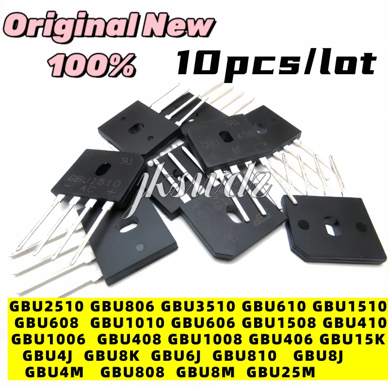 10 قطعة 100% جديد GBU2510 3510 1510 1010 1508 1006 1008 15K 8K 810 808 806 610 608 606 410 408 406 GBU8M 4M 25M 4J 8J 6J SIP4