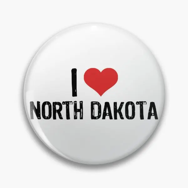 I Love North Dakota  Soft Button Pin Fashion Jewelry Clothes Badge Funny Decor Collar Women Metal Lover Cute Lapel Pin Brooch