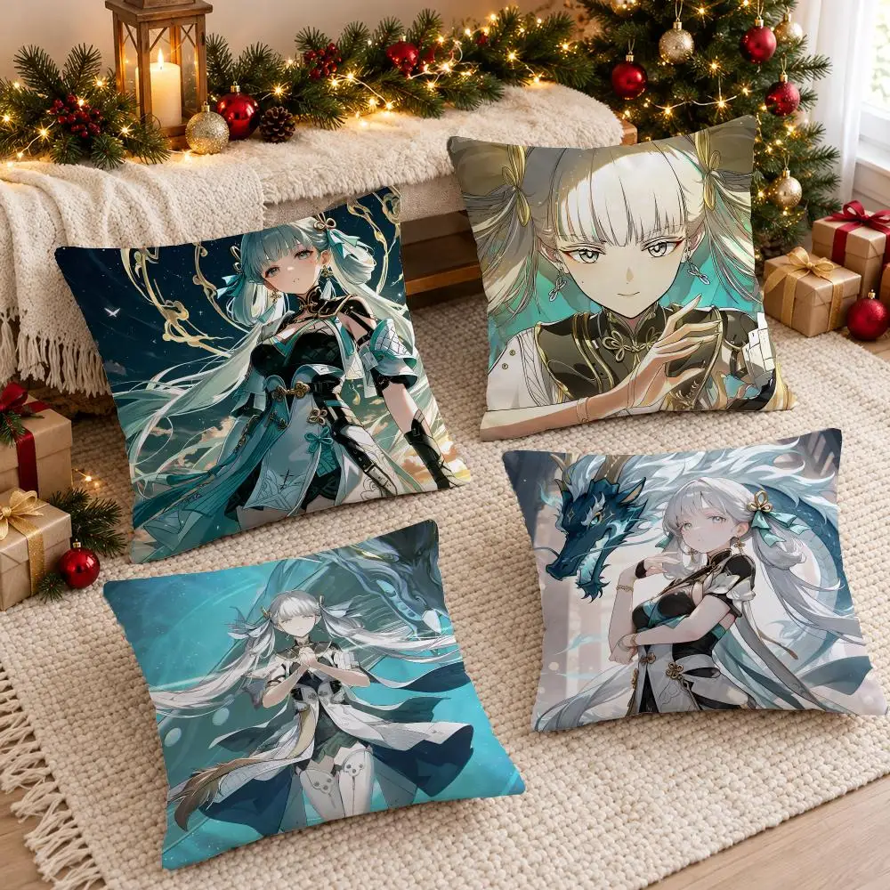 Radiant Regal Game W-Wuthering Waves Jinhsi Cushion Cover Sofa Living Room Home Decor Invisible Zipper Anti-dustmite Shell