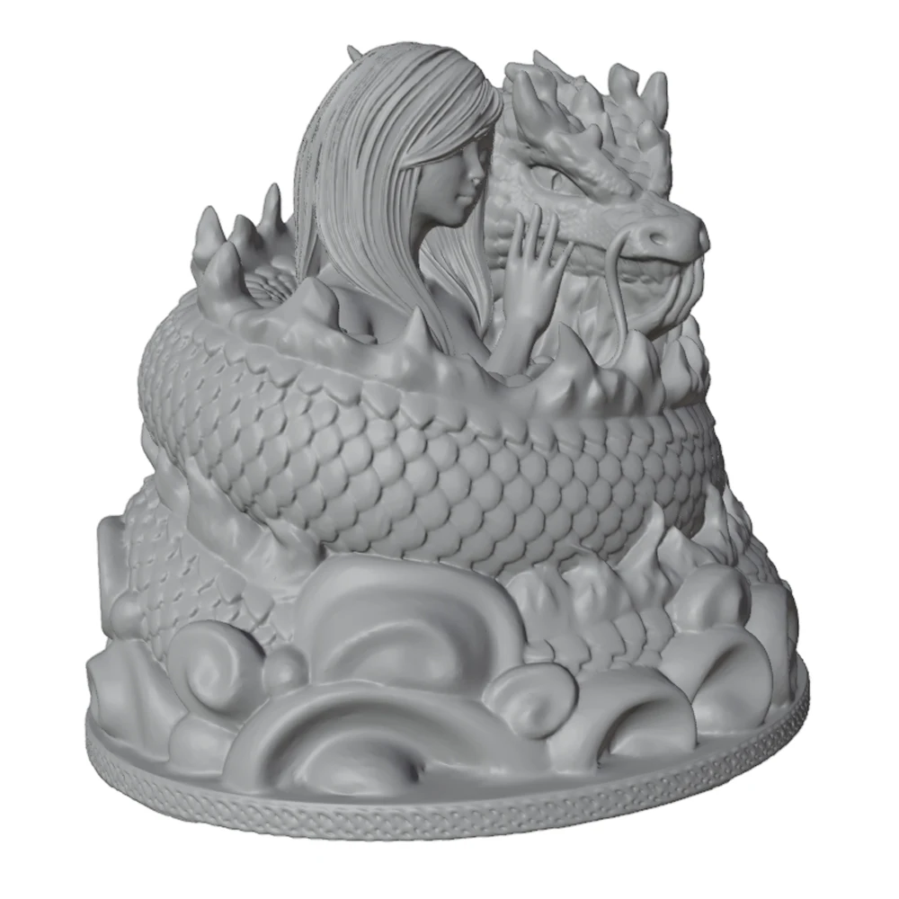 Miniatura resina 1/24 niña y dragón – Figura de colección y rol - imagen 5