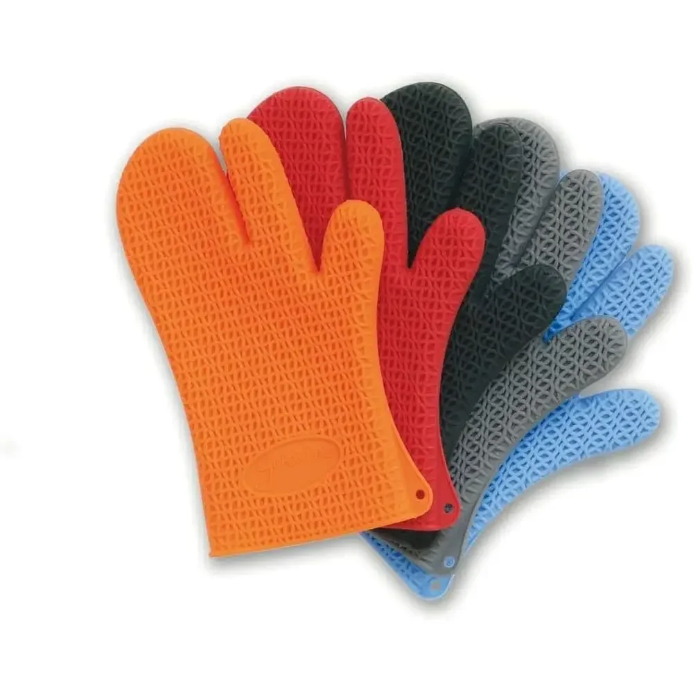 Grey Textured Silicone Oven Mitt