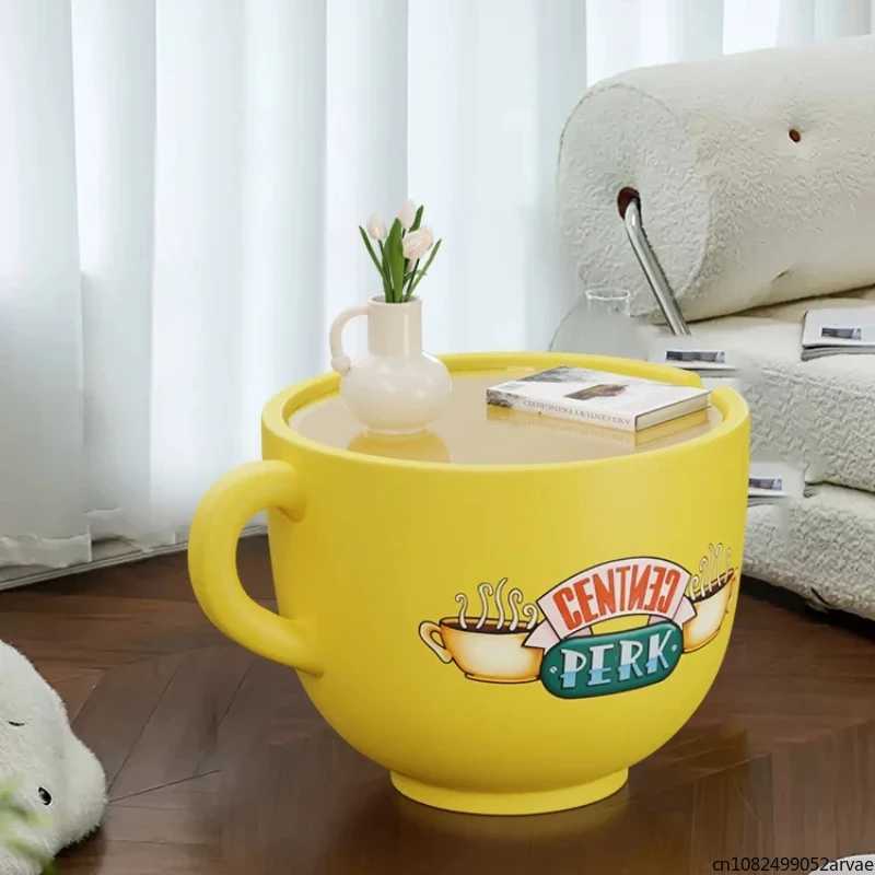 Lemon Coffee Cup and Small Coffee Table, Creative Cartoon Snack Storage Cabinet, Living Room Sofa Side Table, Home Furniture