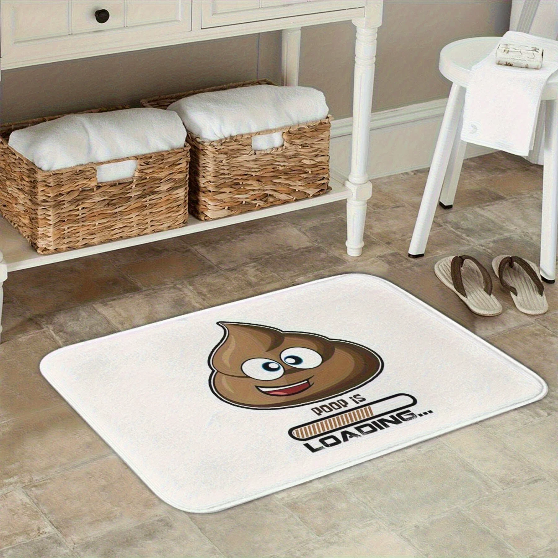 قطعة واحدة من سجادة الحمام الممتعة خفيفة الوزن، سجادة باب بوليستر قابلة للغسل في الغسالة بتصميم كرتوني، مناسبة لكي #5