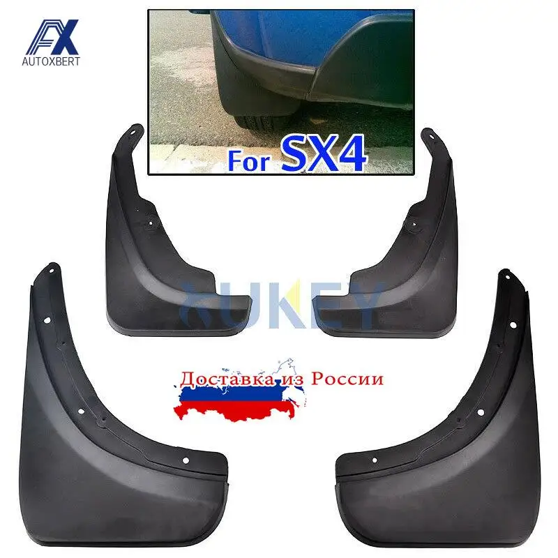 Set Car Mud Flaps For Suzuki SX4 Hatch 2007 - 2013 Mudflaps Molded Splash Guards Mud Flap Mudguards Fender Front Rear Styling