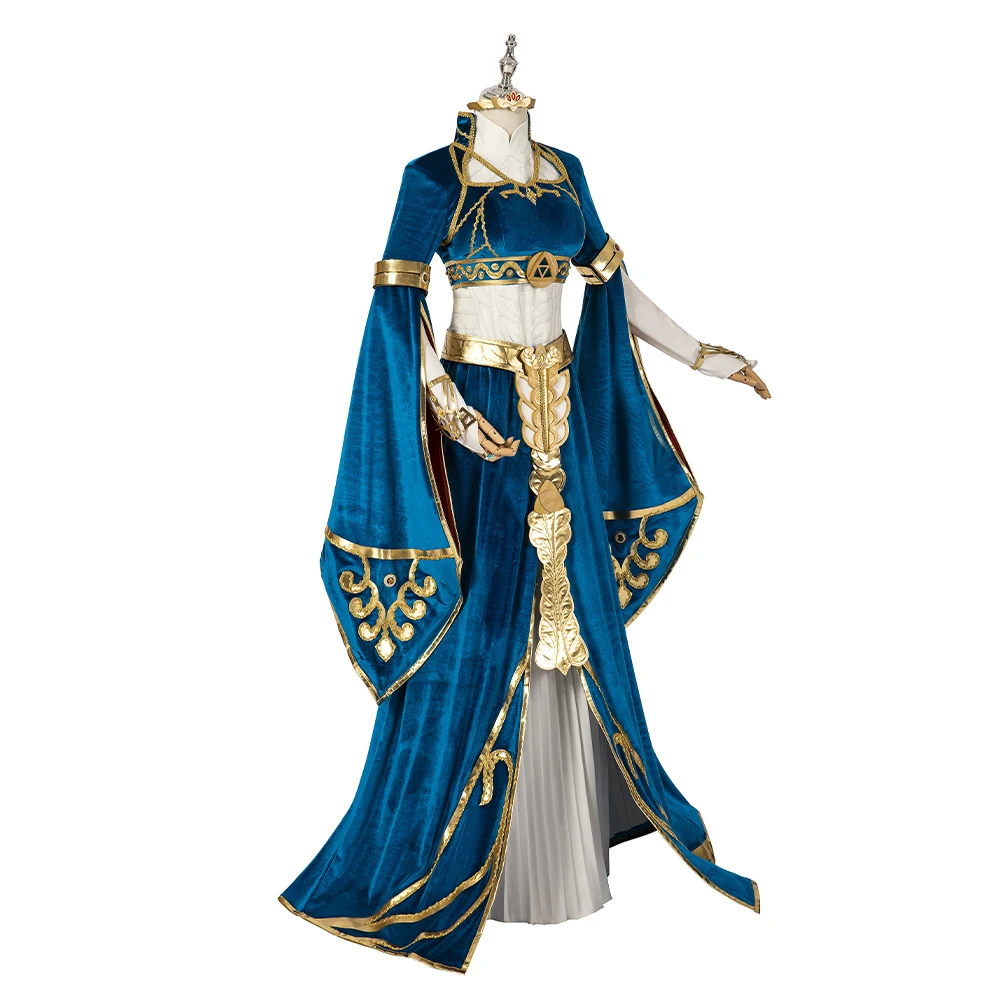 Game Female Version Link Gerudo Cosplay Costume Princess Cosplay Costume Blue Two Piece Suit Girls Women's Halloween Costume