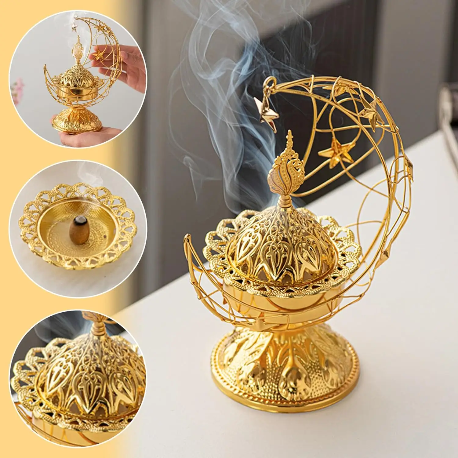 Halbmond Weihrauch brenner Vintage Luxus Weihrauch Home Decoration Brenner für Büro, Teehaus, Yoga,