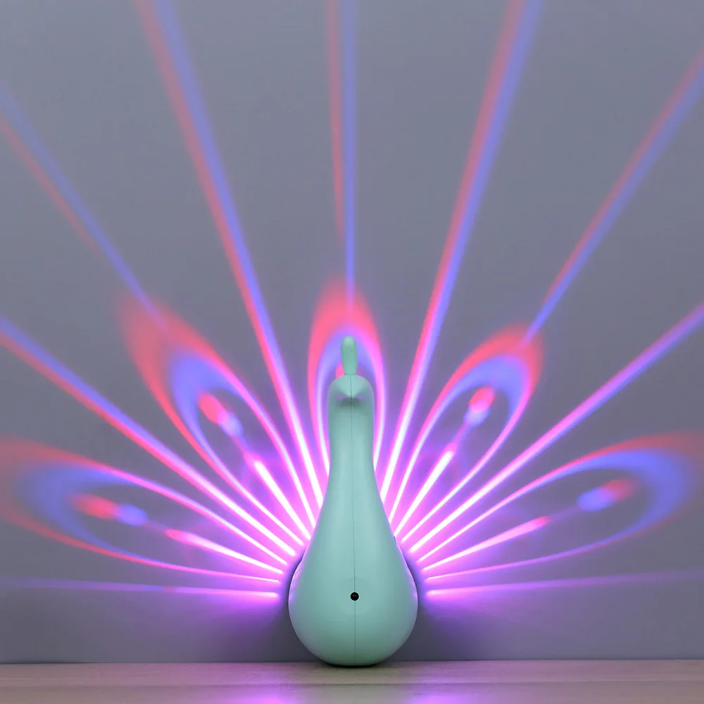 Lampu Dinding Peacocks Pencahayaan Ambient Berwarna-warni Modern Kreatif Lampu Dinding Atmosfer 3D Bentuk Hewan untuk Kamar Tidur.