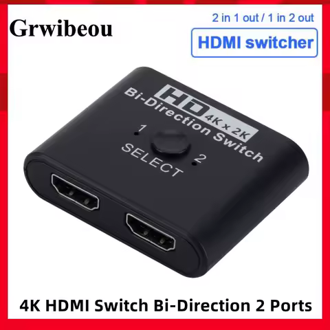HDMI Switcher Bi-Direction 4K x 2K HDMI Splitter 2 in 1 Out/1 in 2 Out for Laptop PC Xbox PS3/4 TV Box Monitor Projector Adapter