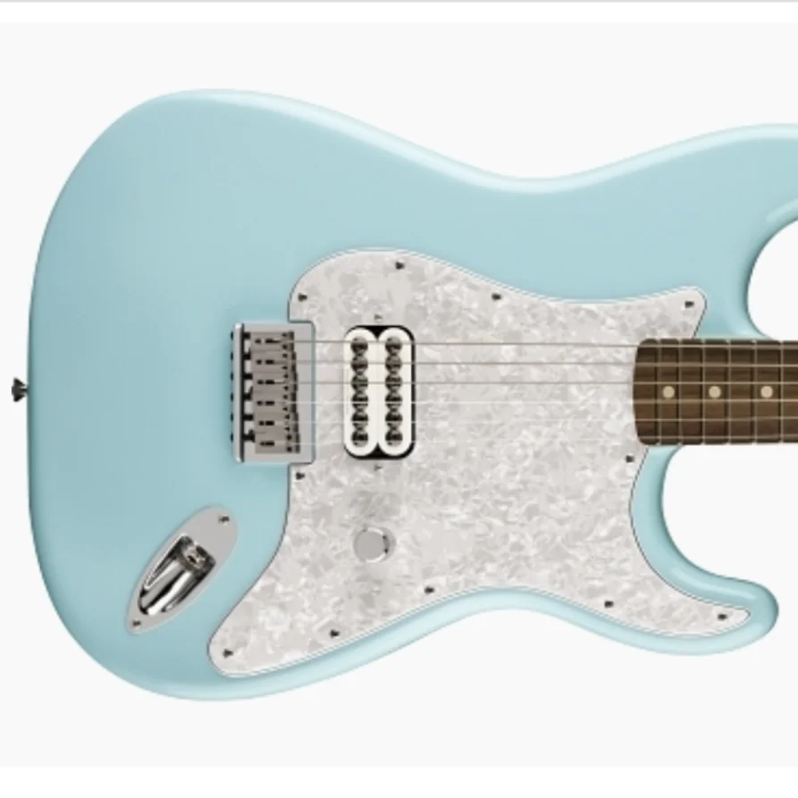 New arrival ！！Daphne  Blue，ST Electric Guitar, Solid Mahogany Body， Roswood Fretboard,